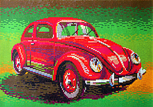 Ministeck MC41141 Stick-it Volkswagen Kever (Beetle), ca. 8.350 steentjes,  verbindingsschijfjes, ophanghaakjes
