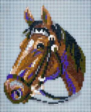 Ministeck MC41183 Stick-it paard met teugels, ca. 1.200 steentjes, ophanghaakje en heveltje