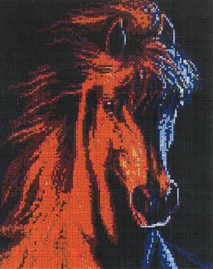 Ministeck MC41287 Stick-it Rode Mustang, ca. 9.600 steentjes, verbindingsschijfjes, ophanghaakjes en heveltje
